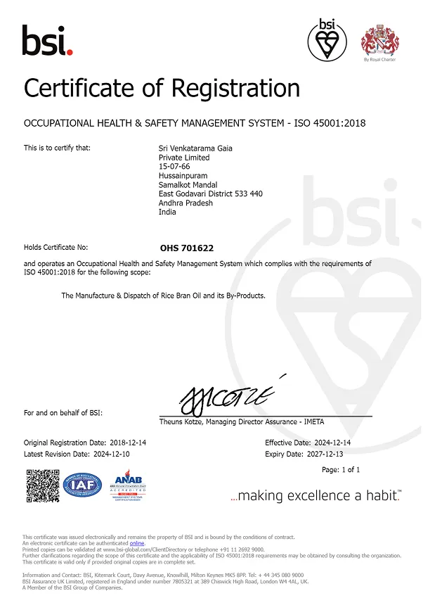 45001 ISO CERTIFICATE