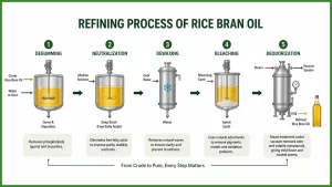 Refining process of rice bran oil