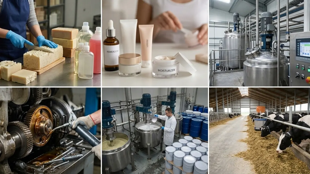 industries that use rice bran fatty acids